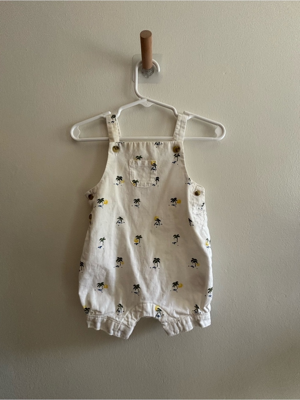 Janie and Jack White Palm Tree Cotton Romper